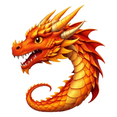 Fire dragon breathing fire, simplified Google Facebook art style, Only head, no lower body. sticker