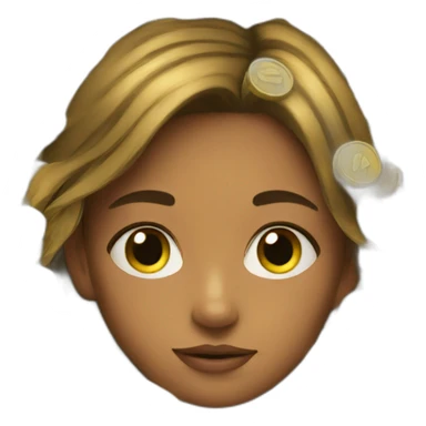 girl under coins sticker