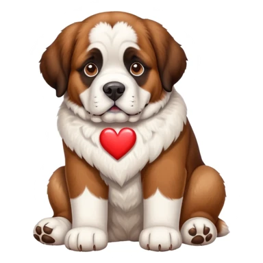 Saint Bernard dog whit hart in paws  sticker