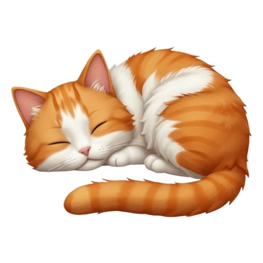 ginger and white small cat eyes closed lying down in weird position sticker