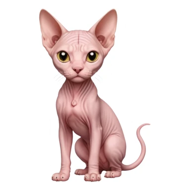 full body of sphynx cat, front view sticker