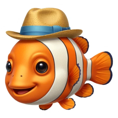 Clownfish with a fedora, smiling sticker