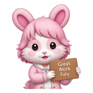 mymelody with sign that says great work sticker