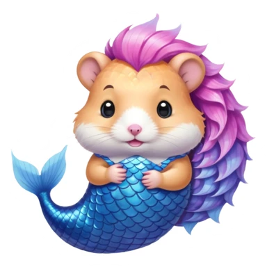 mermaid hamster sticker