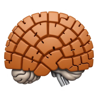 a fuzzy brick inside of a brain sticker