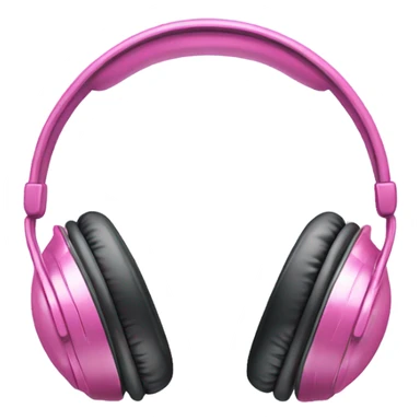 Realistic pair of metallic bubblegum pink Headphone set isolated.  sticker