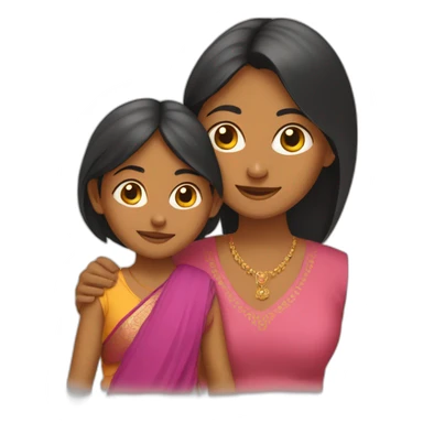 Indian mom and daughter sticker