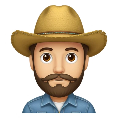 Un muchacho con sombrero vaquero y con barba  sticker