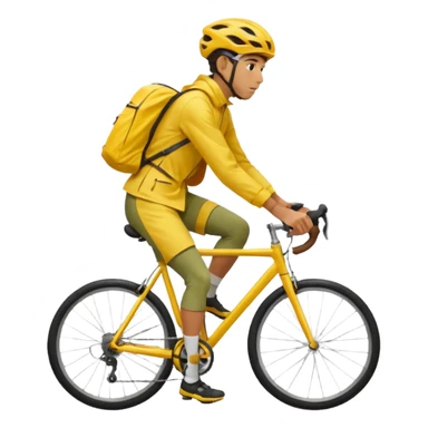 Cyclist in raincoat sticker