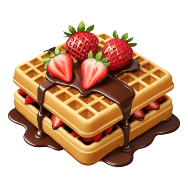 waffle with strawberries and chocolate sauce drizzled ontop  sticker
