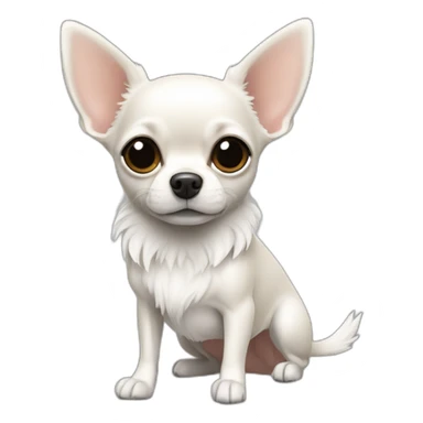 Chihuahua blanc et noir à poils longs sticker