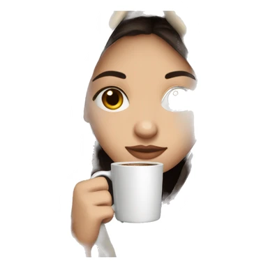 Pale  girl dark hair wrapped in cozy blanket drinking coffee sticker