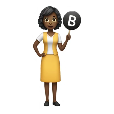 Woman holding 4B sign sticker