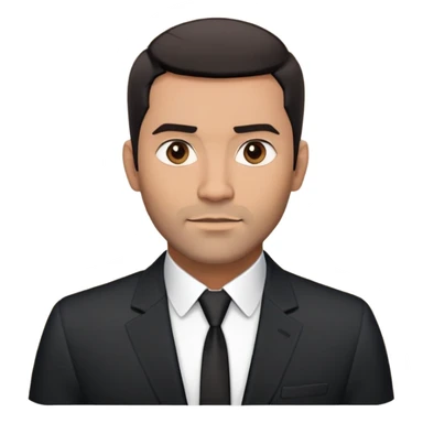 Good-looking robust man in his mid-40s with light brown skin tone, short black hair with evident fade cut, 5 o'clock shadow/scruff instead of beard, strong square face, approachable TV host expression, black blazer left open showing white buttoned shirt with open collar, no tie sticker