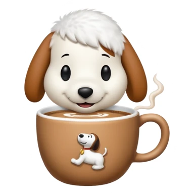 Snoopy sipping chai with a smile sticker