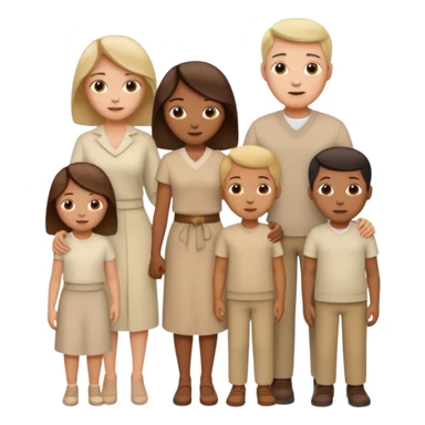 Realistic  family with neutral color sticker