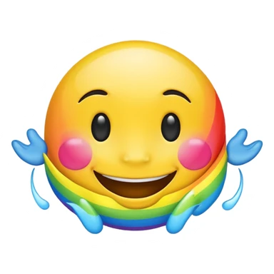 Rainbow happy emoji sticker