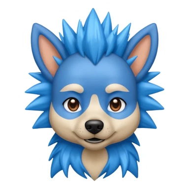 blue very spiky haired dog with earrings sticker