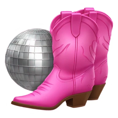 Pink cowgirl boots and a disco ball sticker