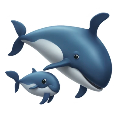 A whale and her calf  sticker