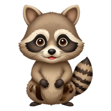 racoon holding a mustache sticker
