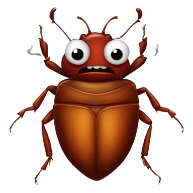 Bed bug with devil face sticker
