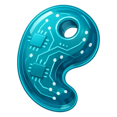 Japanese magatama bead, shiny glossy circuit style design sticker