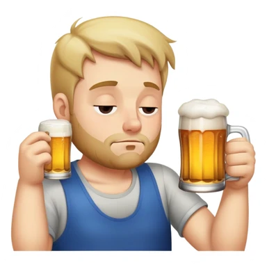 Sleepy guy drinking beer sticker