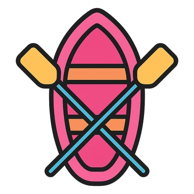 pink rowing boat sticker