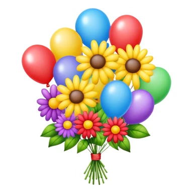 Happy Mother’s Day bouquet of flowers and balloons  sticker