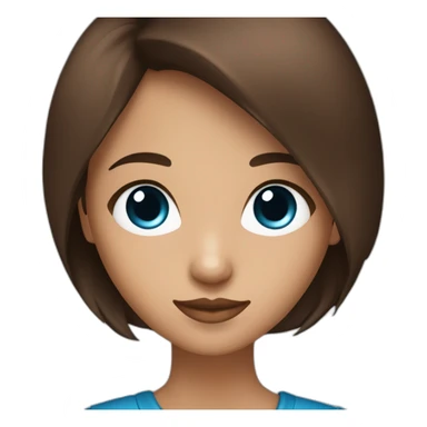 avatar de una chica de ojos azul oscuro y pelo marron largo  sticker