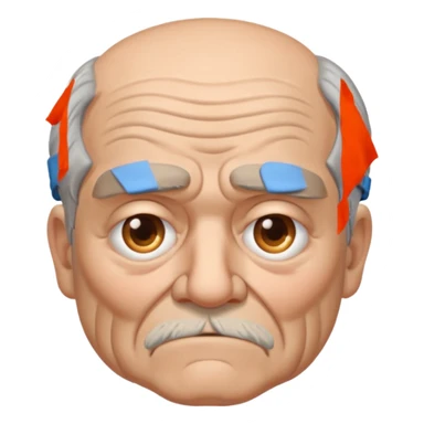 Grumpy old man with one blind eye sticker
