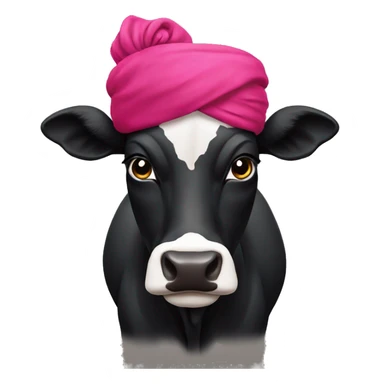 Black Sikh cow  with a turban sticker