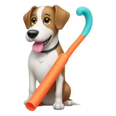 dog with a pool noodle sticker