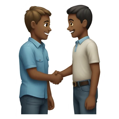 A boy shaking his hang, and say "Hi" sticker