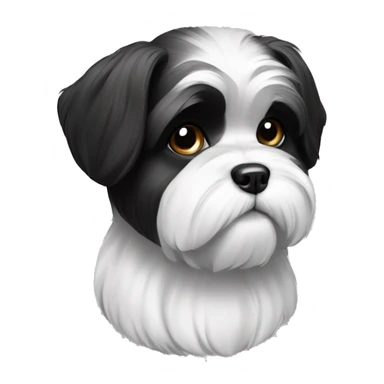 Dog Shi Tzu black white  sticker