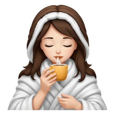 girl inside a blanket sipping coffee eyes closed sticker