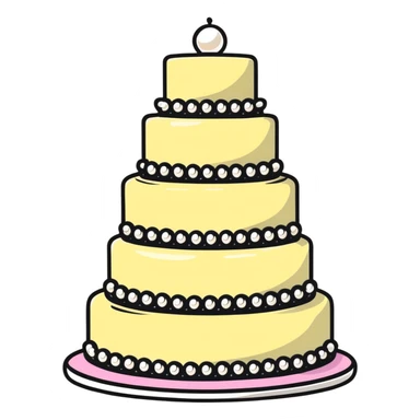 three-tier light pink cake decorated with pearls sticker