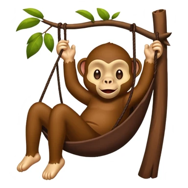 affe liegt im dschungel in einer hängematte, isst schokolade sticker