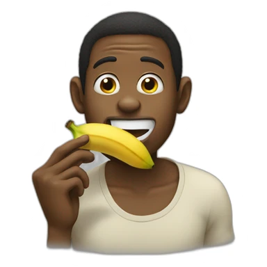 black man eating banana like monkey sticker