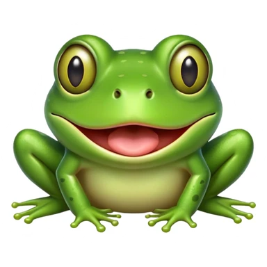 Green frog with its tongue sticking out and cross-eyed, silly expression sticker