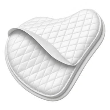 single sanitary pad shown from above, soft white contours, slightly curved wings, gently quilted texture, absorbent clean surface with subtle folds suggesting flexibility, no wrapper, underwear, or branding, apple emoji style, soft lighting, subtle shadows, emoji scale sticker