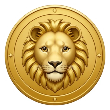 Fais un emoji de pièce d'or ronde avec l'inscription "F" dessus et un lion très détaillé gravé sur la pièce. Le F et le lion doivent être très lisible ainsi que les détails autour de la pièce.Le lion doit être gravé et en 2D il doit pas ressortir, il doit être subtile, le F doit être très visible sticker