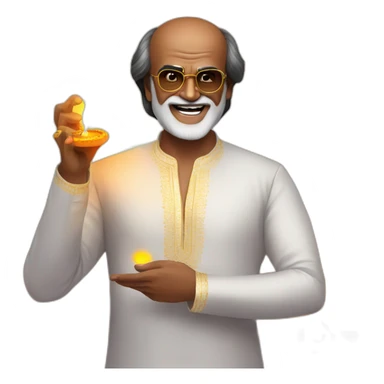 rajinikanth celebrating Diwali festival  sticker