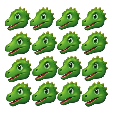 Every reaction of a dinosaur faced emoji sticker