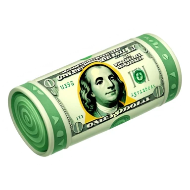 Money that is like a tube One dollar sticker