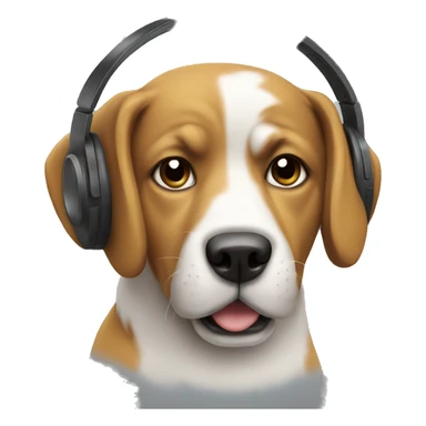 Dog with headphones sticker