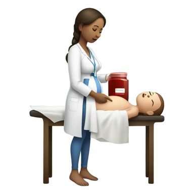 pregnant women with blood testing sticker