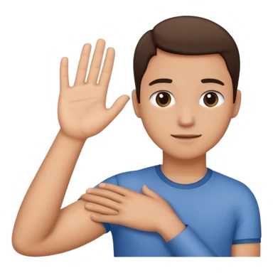 A Hand on placed on another persons shoulder zoomed in but you only see the one person and the hand on the shoulder which is coming from behind them like holding their shoulder  sticker