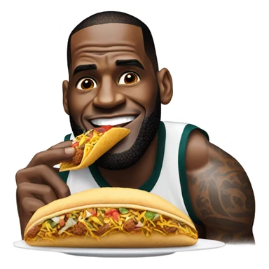 LeBron James eating Taco Bell sticker